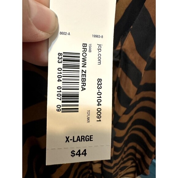 Worthington Womans Animal Print Top Size XL Old Money Corporate Preppy Boho - Picture 3 of 12